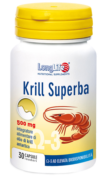LONGLIFE KRILL SUPERBA 30 CAPSULE INODORI DA 600 MG - farmaidea24.com