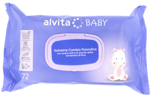 ALVITA BABY SALVIETTE CAMBIO PANNOLINO 72 PEZZI - farmaidea24.com