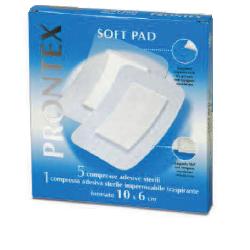 GARZA COMPRESSA PRONTEX SOFT PAD 10X6 CM 6 PEZZI (5 TNT + 1 IMPERMEABILE AQUA PAD) - farmaidea24.com