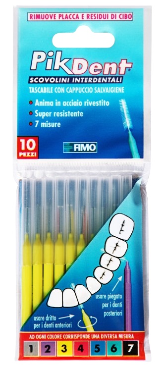 PIKDENT STUZZICOLINO 3 GIALLO 10 PEZZI - farmaidea24.com