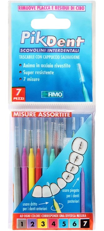 PIKDENT STUZZICOLINO 1 BUSTINA CON 7 MISURE ASSORTITE - farmaidea24.com