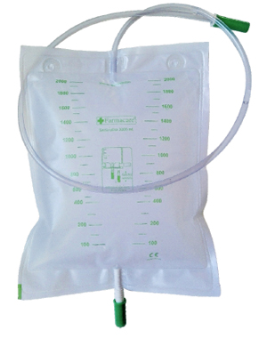 SACCA DA LETTO PER RACCOLTA URINA DA 2 LITRI CON SCARICO TUBO 130CM 30 PEZZI - farmaidea24.com