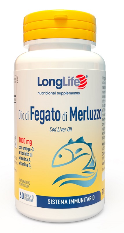 LONGLIFE OLIO FEGATO MERLUZZO 1000 MG 60 PERLE IN GELATINA - farmaidea24.com