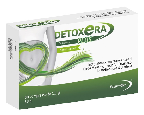 DETOXERA PLUS INTEGRATORE ALIMENTARE PER STIPSI E TRANSITO INTESTINALE 30 COMPRESSE - farmaidea24.com