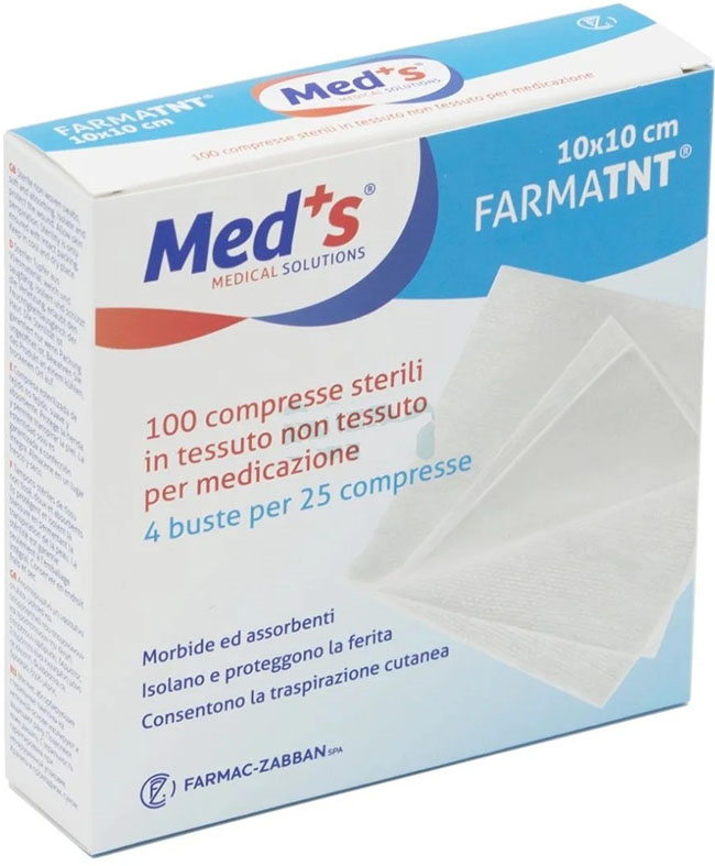 GARZA COMPRESSA MEDS TESSUTO NON TESSUTO 10X10CM 100 PEZZI - farmaidea24.com