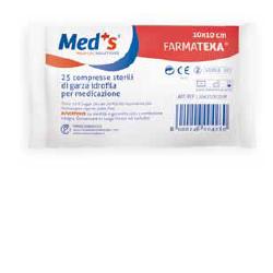 GARZA COMPRESSA IDROFILA MEDS FARMATEXA 12/8 10X10CM 25 PEZZI - farmaidea24.com