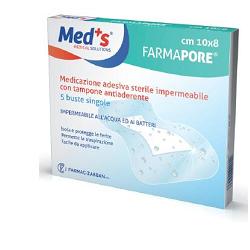 MEDICAZIONE MEDS PORE ADESIVA IMPERMEABILE 10X8CM 5 PEZZI - farmaidea24.com