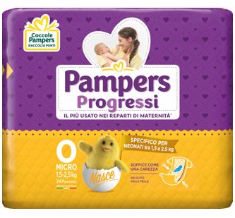 PAMPERS PROGRESSI MICRO PANNOLINI PER BAMBINI 24 PEZZI - farmaidea24.com