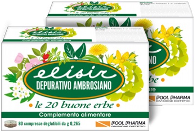 ELISIR DEPURATIVO AMBROSIANO 20 COMPRESSE 5,3 G - farmaidea24.com