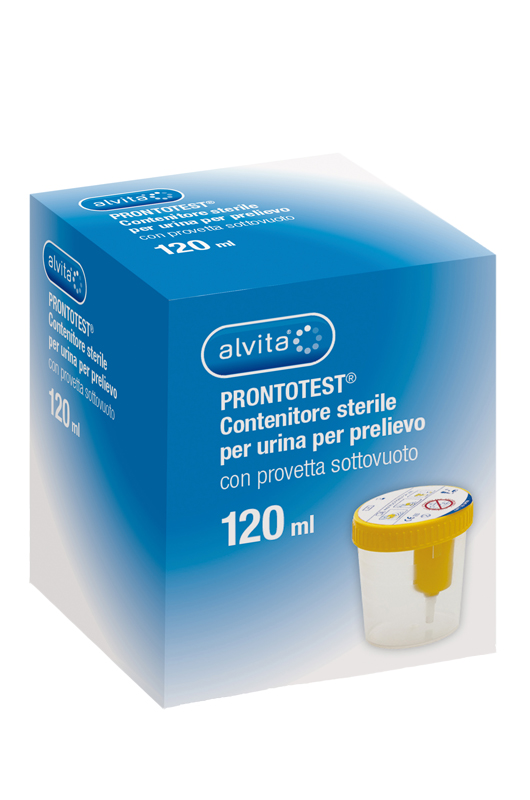 CONTENITORE URINE ALVITA PRONTOTEST PRELIEVO SOTTOVUOTO 120 ML 1 PEZZO - farmaidea24.com