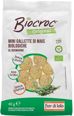 BIOCROC MINI GALLETTE DI MAIS ROSMARINO BIO 40 G - farmaidea24.com