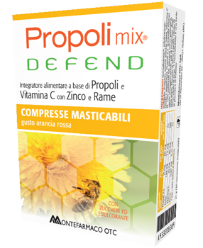 PROPOLI MIX DEFEND 30 COMPRESSE MASTICABILI GUSTO ARANCIA - farmaidea24.com