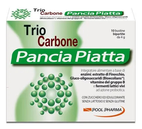TRIOCARBONE PANCIA PIATTA 10 BUSTINE BIPARTITE 4 G - farmaidea24.com