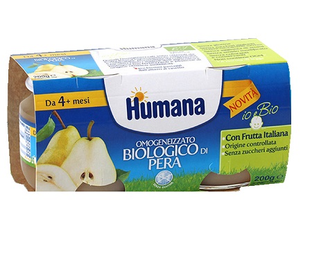 HUMANA OMOGENEIZZATO PERA BIO 2 VASETTI 100 G - farmaidea24.com