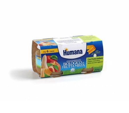HUMANA OMOGENEIZZATO FRUTTA MISTA BIO 2 VASETTI 100 G - farmaidea24.com