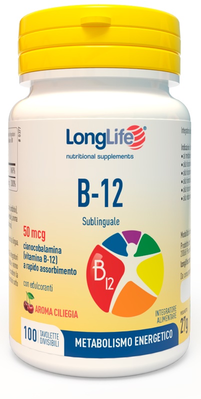 LONGLIFE B12 50MCG SUBLINGUALE 100 TAVOLETTE - farmaidea24.com