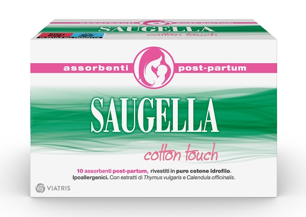 SAUGELLA COTTON TOUCH ASSORBENTI POSTPARTUM 10 PEZZI - farmaidea24.com