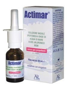 ACTIMAR SOLUZIONE NASALE SPRAY SALINA 3% CON ACIDO IALURONICO + MSM 20 ML CON EROGATORE - farmaidea24.com
