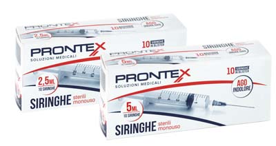 SIRINGA PRONTEX 5 ML AGO IND 10 PEZZI - farmaidea24.com