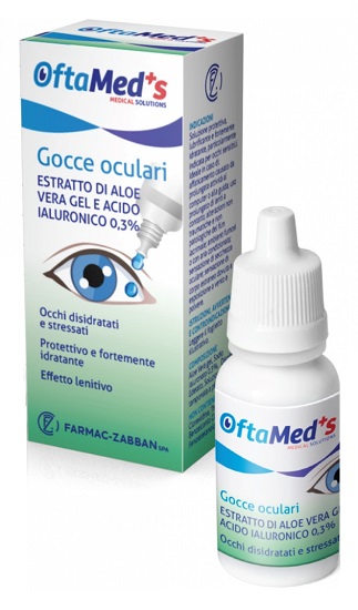 OFTAMED'S GOCCE OCULARI OCCHI DISIDRATATI E STRESSATI ESTRATTO ALOE VERA GEL E ACIDO IALURONICO 0,3% 10 ML - farmaidea24.com