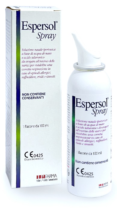 SOLUZIONE NASALE ESPERSOL SPRAY IPERTONICA A BASE DI ACQUA DI MARE E ACIDO IALURONICO 0,02% 100ML - farmaidea24.com