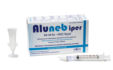 ALUNEB KIT SOLUZIONE IPERTONICA 3% 20 FLACONCINI + MAD NASAL ATOMIZZATORE - farmaidea24.com
