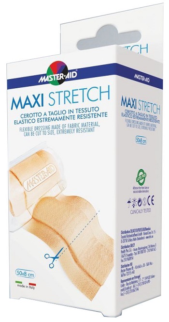 MASTER-AID STRETCH CEROTTO A TAGLIO IN TESSUTO ELASTICO RESISTENTE 50 X 8 CM - farmaidea24.com