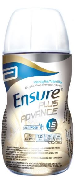 ENSURE PLUS ADVANCE VANIGLIA 4 BOTTIGLIE DA 220 ML - farmaidea24.com