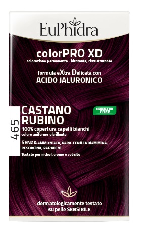EUPHIDRA COLORPRO XD 465 CAST RUBINO GEL COLORANTE CAPELLI IN FLACONE + ATTIVANTE + BALSAMO + GUANTI - farmaidea24.com