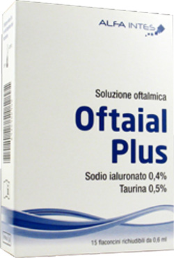SOLUZIONE OFTALMICA OFTAIAL PLUS ACIDO IALURONICO 0,4% E TAURINA 15 FLACONCINI RICHIUDIBILI DA 0,6 ML - farmaidea24.com