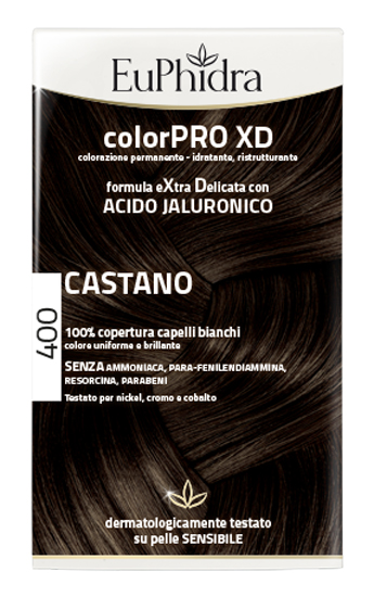 EUPHIDRA COLORPRO XD 400 CASTANO GEL COLORANTE CAPELLI IN FLACONE + ATTIVANTE + BALSAMO + GUANTI - farmaidea24.com