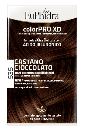 EUPHIDRA COLORPRO XD 535 CASTANO CIOCCOLATO GEL COLORANTE CAPELLI IN FLACONE + ATTIVANTE + BALSAMO + GUANTI - farmaidea24.com
