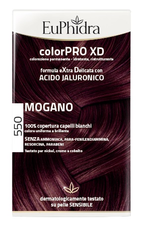 EUPHIDRA COLORPRO XD 550 MOGANO GEL COLORANTE CAPELLI IN FLACONE + ATTIVANTE + BALSAMO + GUANTI - farmaidea24.com