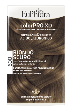 EUPHIDRA COLORPRO XD 600 BIONDO SCURO GEL COLORANTE CAPELLI IN FLACONE + ATTIVANTE + BALSAMO + GUANTI - farmaidea24.com