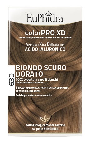 EUPHIDRA COLORPRO XD 630 BIONDO SCURO DORATO GEL COLORANTE CAPELLI IN FLACONE + ATTIVANTE + BALSAMO + GUANTI - farmaidea24.com