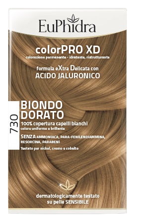 EUPHIDRA COLORPRO XD 730 BIONDO DORATO GEL COLORANTE CAPELLI IN FLACONE + ATTIVANTE + BALSAMO + GUANTI - farmaidea24.com