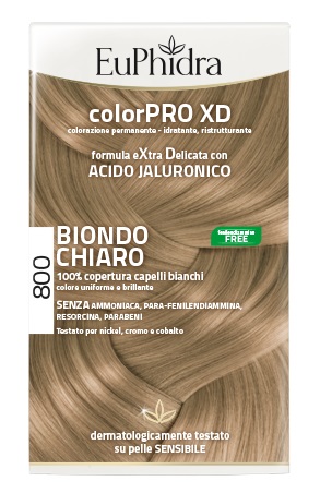 EUPHIDRA COLORPRO XD 800 BIONDO CHIARO GEL COLORANTE CAPELLI IN FLACONE + ATTIVANTE + BALSAMO + GUANTI - farmaidea24.com