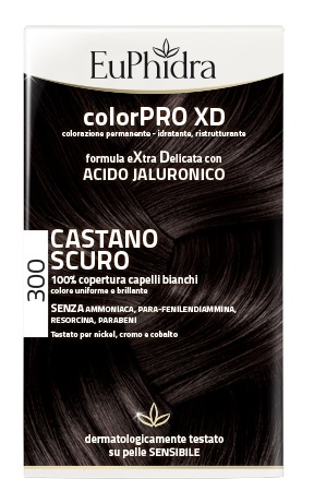 EUPHIDRA COLORPRO XD 300 CASTANO SCURO GEL COLORANTE CAPELLI IN FLACONE + ATTIVANTE + BALSAMO + GUANTI - farmaidea24.com