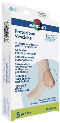 IDROCOLLOIDE MASTER-AID FOOTCARE VESCICHE TALLONE 69X44 MM 5 PEZZI A1 - farmaidea24.com