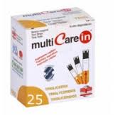 TEST TRIGLICERIDI MULTICARE IN STRISCE CON ASPRIAZIONE CAPILLARE 25 PEZZI - farmaidea24.com