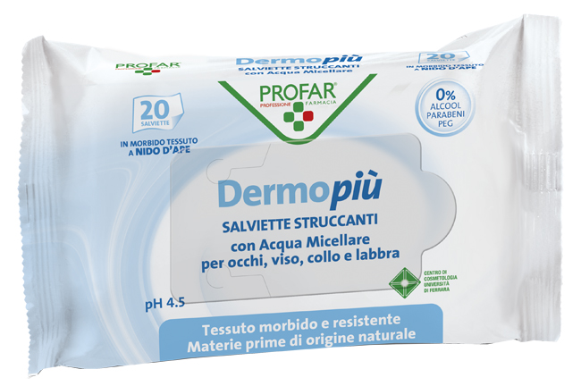 DERMO PIU' SALVIETTINE STRUCCANTI 20 PEZZI PROFAR - farmaidea24.com