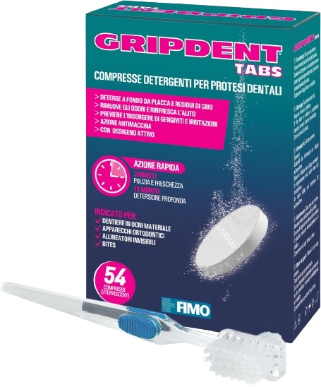 GRIPDENT TABS 54 COMPRESSE + SPAZZOLINO PULITORE - farmaidea24.com