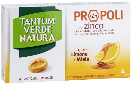 TANTUM VERDE NATURA 15 PASTIGLIE GOMMOSE LIMONE & MIELE - farmaidea24.com