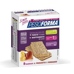 PESOFORMA SANDWICH PROSCIUTTO/FORMAGGIO 4 PASTI 8 PEZZI X 25 G - farmaidea24.com
