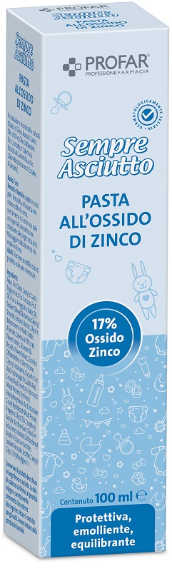 PROFAR SEMPRE ASCIUTTO PASTA ALL'OSSIDO DI ZINCO 17% 100 ML - farmaidea24.com