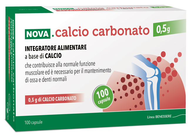 NOVA CALCIO CARBONATO 0,5 G 100 CAPSULE - farmaidea24.com