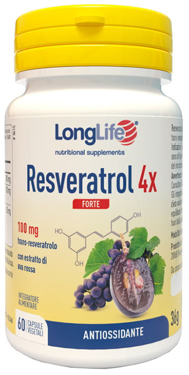 LONGLIFE RESVERATROL 4X FORTE 60 CAPSULE VEGETALI - farmaidea24.com