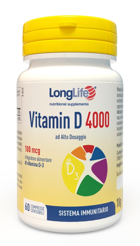 LONGLIFE VITAMIN D 4000UI 60 COMPRESSE DIVISIBILI - farmaidea24.com