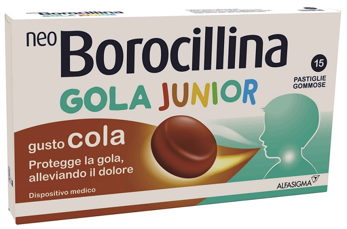 NEOBOROCILLINA GOLA JUNIOR 15 PASTIGLIE GUSTO COLA - farmaidea24.com