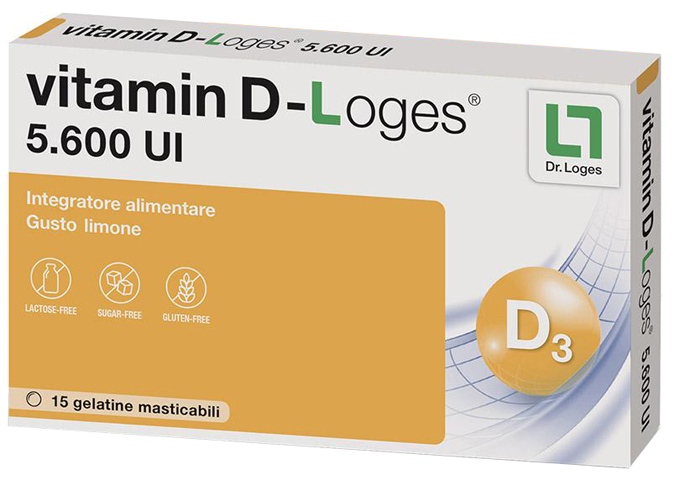 VITAMIN D-LOGES 15 GELATINE MASTICABILI GUSTO LIMONE - farmaidea24.com